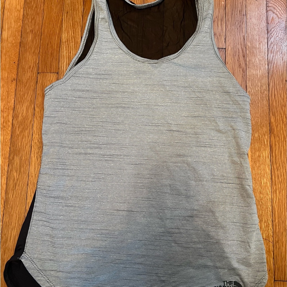 The North Face Black and White Striped Tank Top